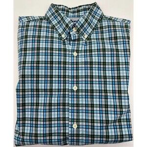 Banana Republic Shirt Mens Large Plaid Long Sleeve Tartan And Green‎